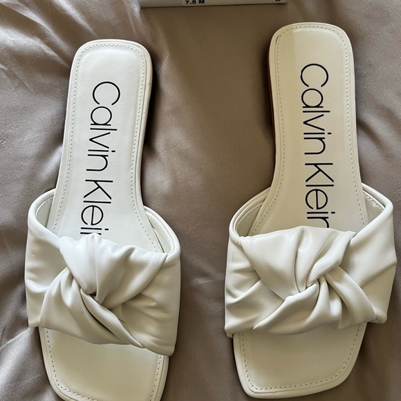 Calvin Klein Women's White Mules - Picture 2 of 4
